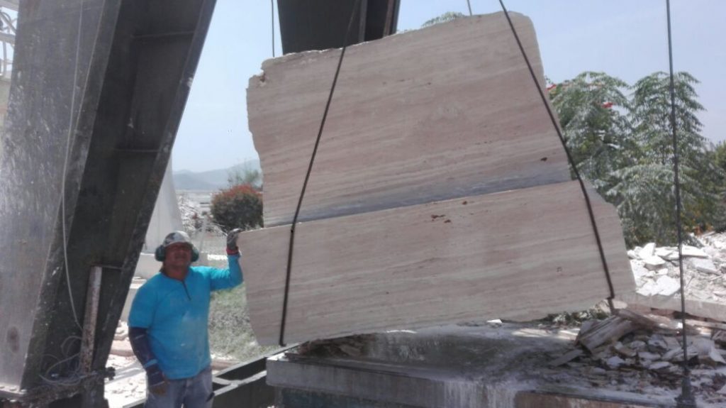 Blocks of travertine
