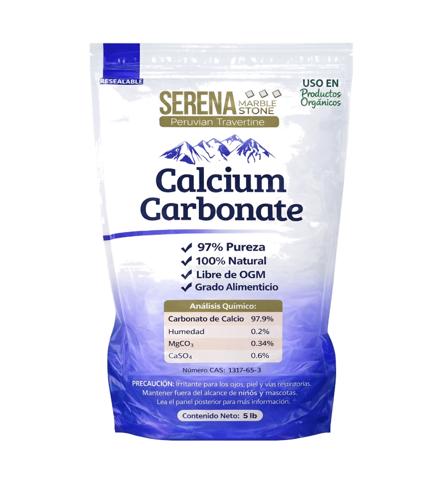 Natural Calcium Carbonate 97.98% CaCO₃